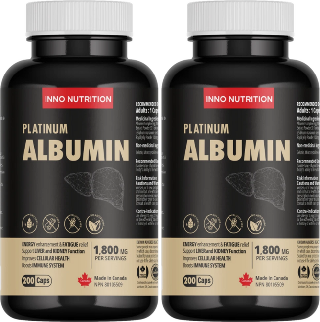 이노뉴트리션 캐나다 알부민 골드 1800mg 200캡슐 알부민효능 영양제, 200정, 2개