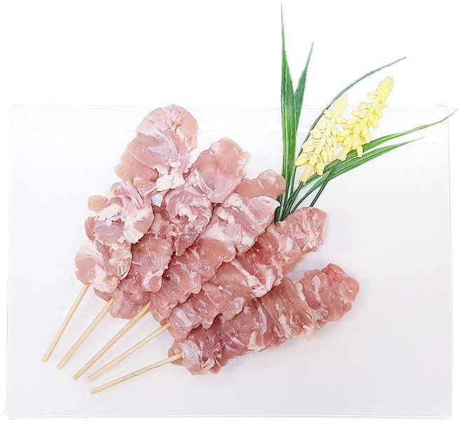 국내산 닭목살꼬치 10개 파닭 순살 껍질 염통 꼬치 숯불 구이 캠핑음식, 1개, 400g