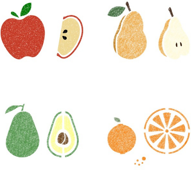 우돌아트 스텐실 도안 4009 과일 속 엿보기 과일스텐실 씨앗알아보기