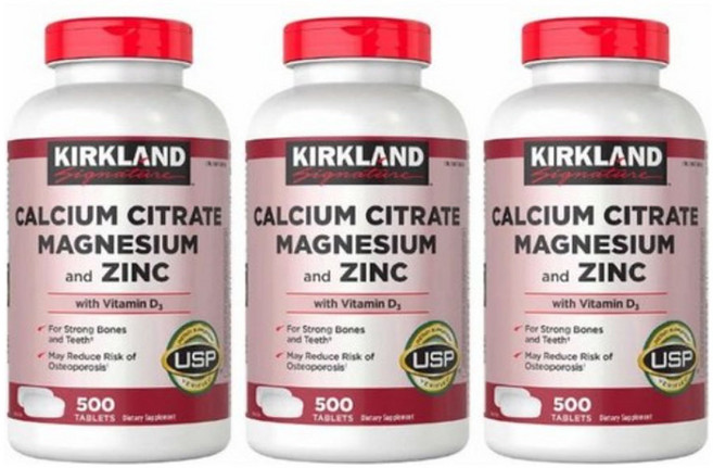 커클랜드시그니춰 칼슘 시트레이트 마그네슘 앤 아연 비타민 D3 타블렛, 500정, 3개