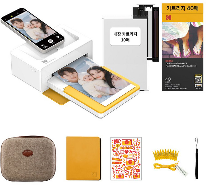 코닥 도크 2 도크플러스 PD460+50매+악세사리 번들 가정용 포토프린터 스마트폰 핸드폰사진인화기, 코닥 도크플러스 PD460+악세사리 번들