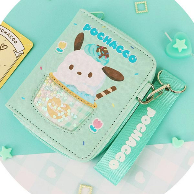 산리오 스위티 스트랩 지갑 포차코 카드 동전 포켓 다양하고 넉넉한 수납공간 반짝반짝 비즈장식