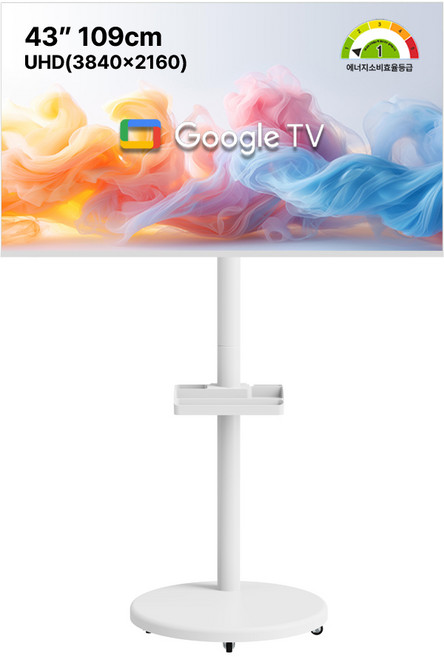 스타인즈 43인치 구글 스마트 UHD TV 무빙스탠드 /삼탠바이미/중탠바이미, 고객직접설치, 스탠드형, KKZ4300SUH+무빙 스탠드, 109