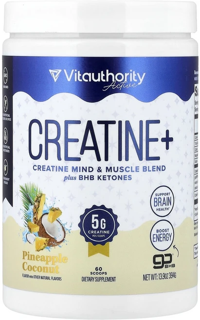 Vitauthority 액티브 크레아틴+ 파인애플 코코넛 394g13.9oz141557원산지:기타, Vitauthority (비타어쏘리티) Vitautho, 1개 - 쿠팡