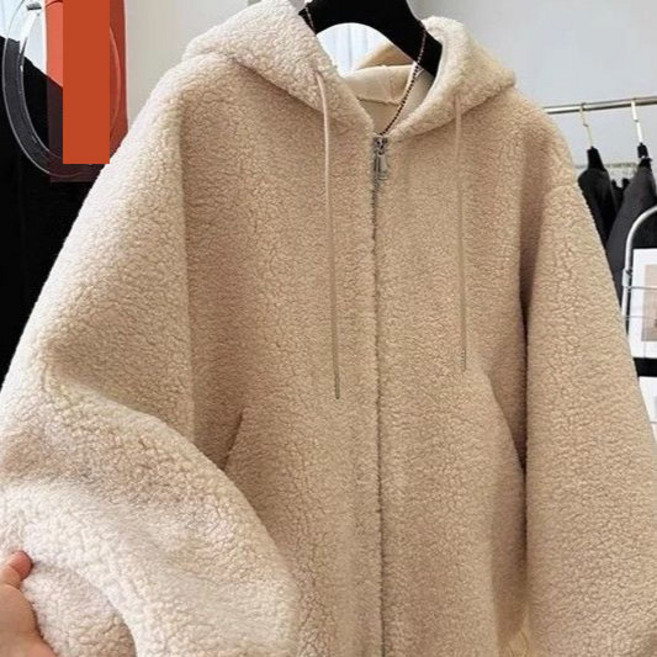 여성 양털 후드 자켓 넉넉한 루즈핏 여리핏 겨울 데일리 따뜻한 캐주얼 점퍼