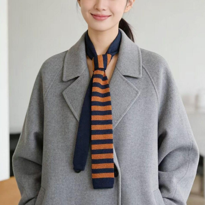 스트라이프 클래식 수동 패션 니트 긴 넥타이