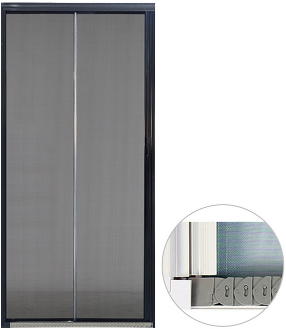 현관방충망 무턱이 레일형 현관용 자동 롤방충망 시선차단 벌레차단 모기장, 1개