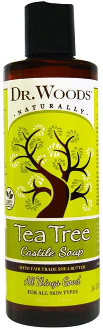Dr. Woods 공정 무역 시아 버터가 들어 있는 티 트리 캐스틸 비누 8 fl oz (236 ml) 4팩, 236ml - 쿠팡