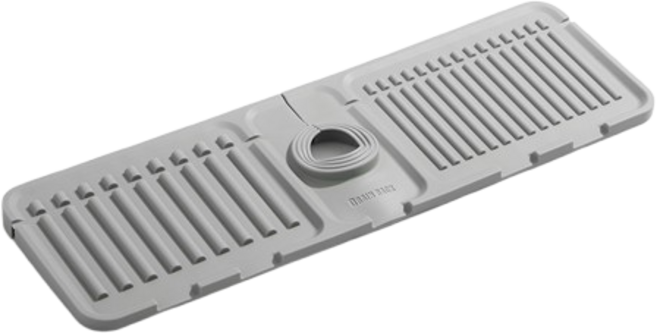 이즈몰 싱크대 실리콘 수전 물빠짐 받침대 패드 곰팡이 방지 매트, 그레이, 1개