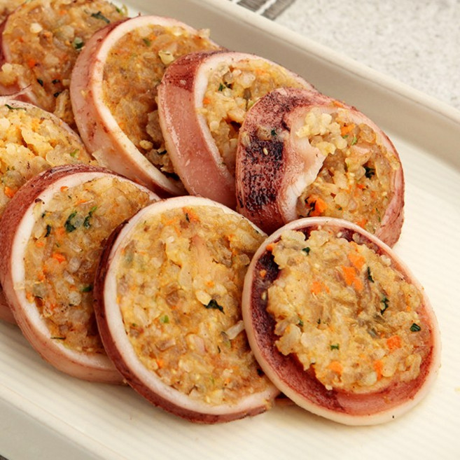 [오초록] 속초 오징어순대 슬라이스 800g(400g x 2팩), 1세트, 800g