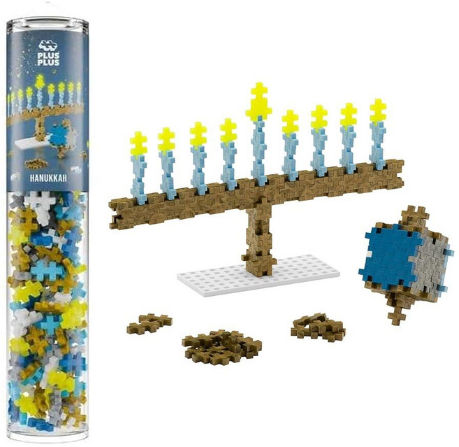 PLUS PLUS Hanukkah 빌딩 블록 키트 아동용 3D 퍼즐 스템 장난감 세트 미니 인터로킹 피스 240개 설명서(한글이 아닐 수 있음) 플레이 튜브, PLUS PLUS Hanukkah 빌딩 블록 키트, 아