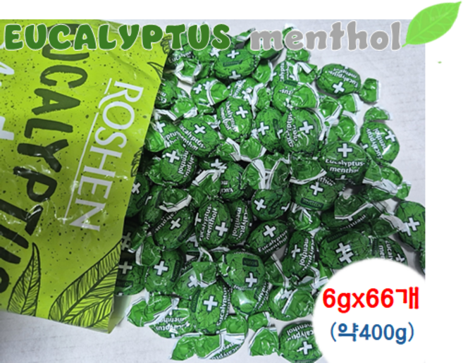 로센 유칼립투스 멘톨캔디 사탕 소분판매, 6g, 66개