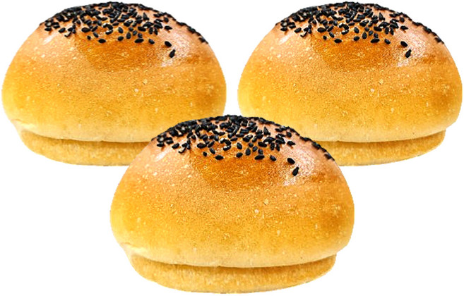 [당일생산/발송] 햄버거빵 브리오슈번 버거번 수제버거 검정깨토핑, 10개, 70g