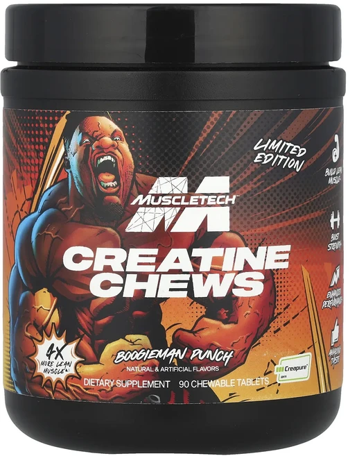 새해 건강을 선물하세요 MuscleTech 한정판 크레아틴 츄 부기맨 펀치 츄어블 정제 90정(1정당 1g) 특별관리진행, MuscleTech한정판크레아틴츄부기맨펀치3g츄어블정9, 1개 - 쿠팡