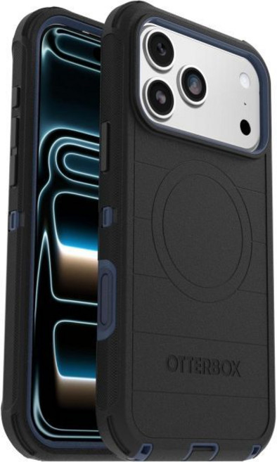 OtterBox 오터박스 아이폰 17 프로 맥스 전용 디펜더 시리즈 케이스 블랙 섀도우 앤 블루 맥세이프에서 스냅 강인함 견고함 내구성