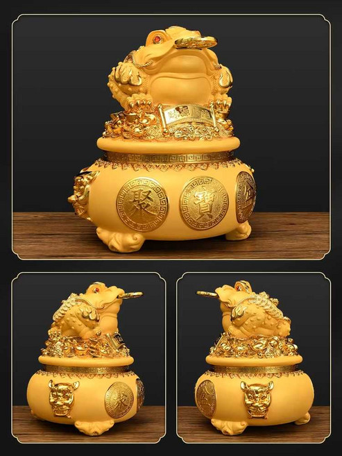 두꺼비 장식품 재물운 황금 풍수 엽전 금전운 소품, 샌드골드 복과 풍요 소(금돼지)