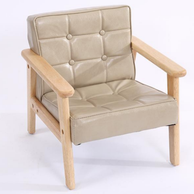 Mochae 유아소파 원목 어린이 쇼파 아기 소파 어린이의자 바른자세 유아 소파 프리미엄 쇼파 PU소파 소프트의자 1인/2인 소파 아기가구 아이 선물, 카키