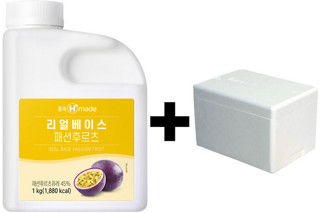 흥국 리얼베이스 패션후르츠 1kg (아이스박스 배송), 2개