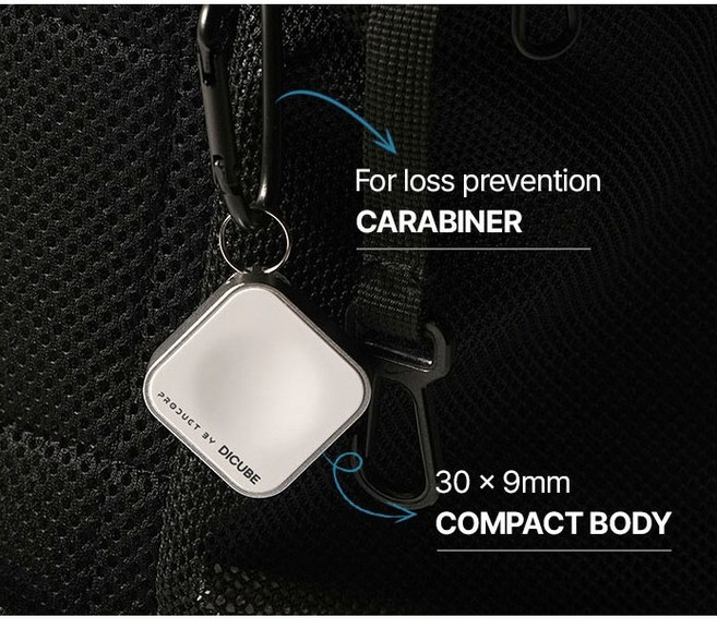 워치큐브 애플워치 충전기 8 9 Se2지원 3cm 초슬림 휴대용 + ㄷ형 C타입젠더 +캐리비너, 퓨어 화이트