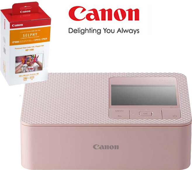 캐논 정품 포토프린터 셀피 CP1500+RP-108 인화지+20주년 한정판 패키지, 핑크, 핑크