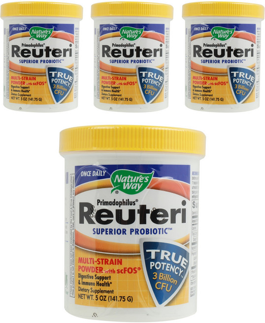 Nature's Way 然萃維 Primadophilus Reuteri 30億益生菌粉, 4罐, 141.75g