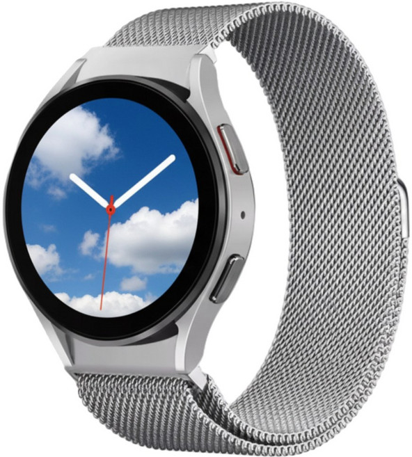 포스워백 갤럭시 워치 메쉬 메탈 마그네틱 호환 스트랩, 1개, 실버