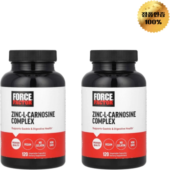 1+1 포스팩터 아연 L카르노신 복합체 베지 캡슐 120정, 2개 - 쿠팡