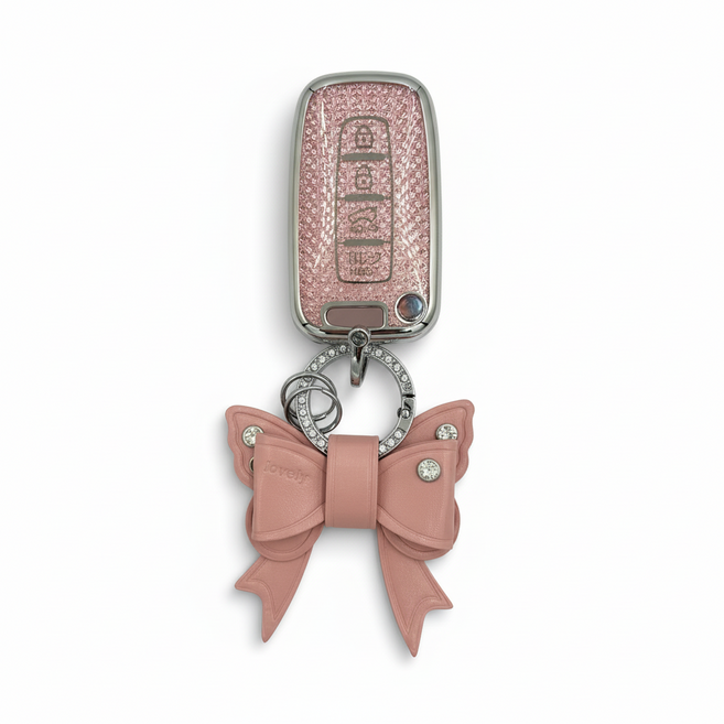 어니트 기아 호환 크리스탈 차키케이스 자동차 키링 키홀더, KH-01(4버튼), 핑크