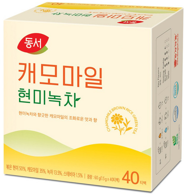 동서 캐모마일 현미녹차 40T, 60g, 40개입, 1개