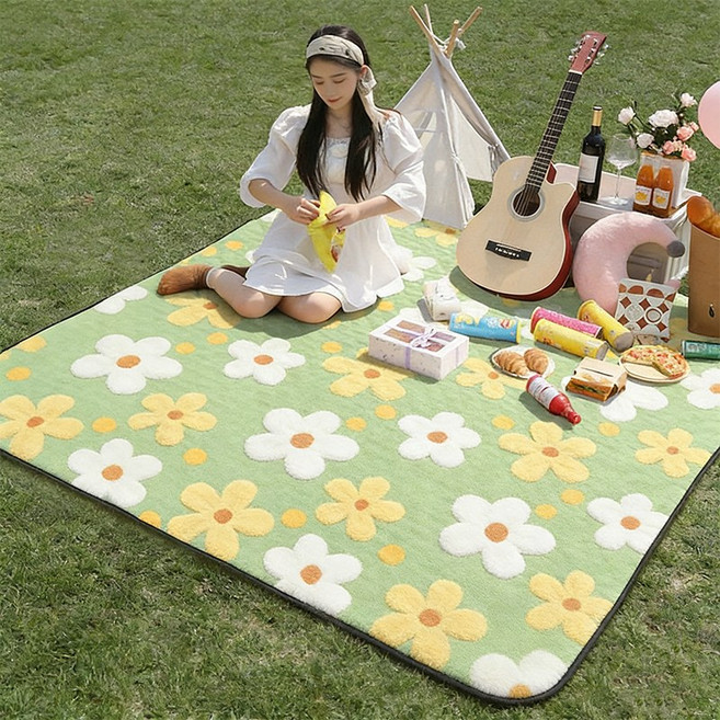 초음파 용접 방수 방습 두꺼운 피크닉 매트 - 비치 캠핑 야외용, 녹색