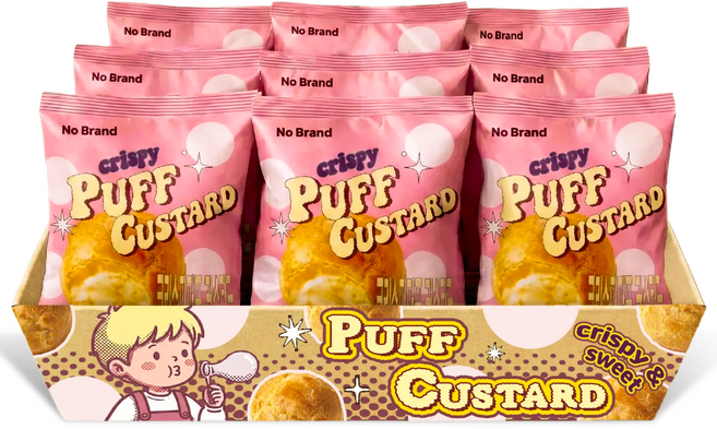 스낵큐 노브랜드 과자, 10개, 크리스피퍼프 커스타드