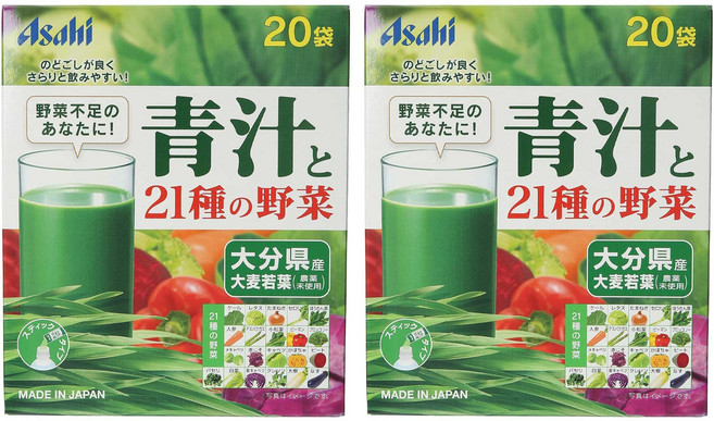 Asahi 녹즙과 21종 채소 20개입, 66g, 2개