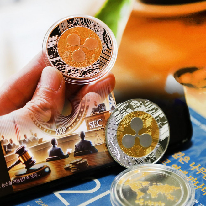 리플 XRP 기념주화코인 프리미엄 수집용 굿즈, 골드
