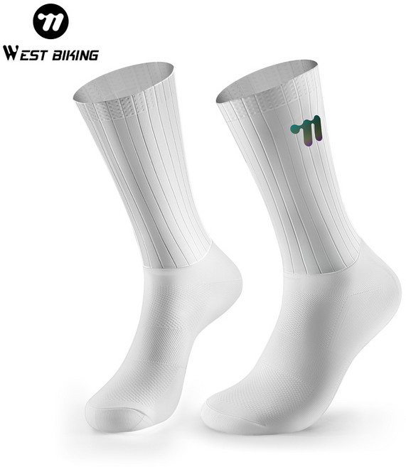 WEST BIKING 자전거 양말 통기성 흡한발한 다용도 스포츠 양말 러닝 헬스 일상 통용, White, 1개