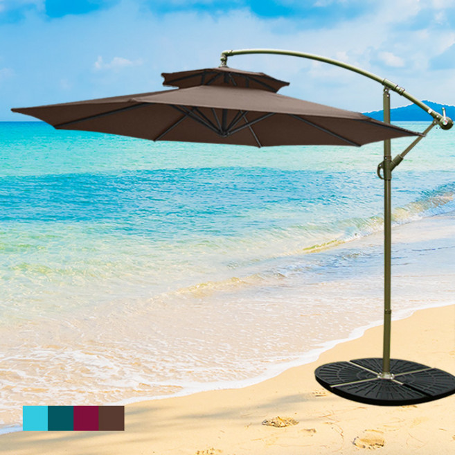 드림레저 바람저항 파라솔/바나나2층 파라솔, 07.바나나2층파라솔3000(브라운)