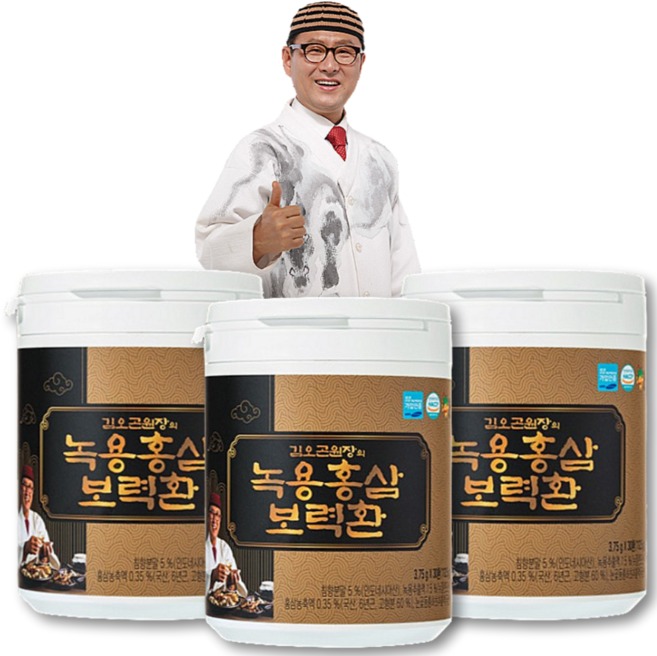 [홈쇼핑정품] 김오곤 녹용홍삼 보력환 90환 3개월분 6년근 동충하초 홍삼 건강 명절 효도 선물, 3개, 225g