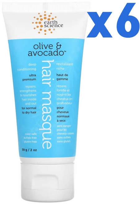 얼스사이언스 딥 컨디셔닝 헤어 마스크 올리브 & 아보카도, 59g, 6개 - 쿠팡