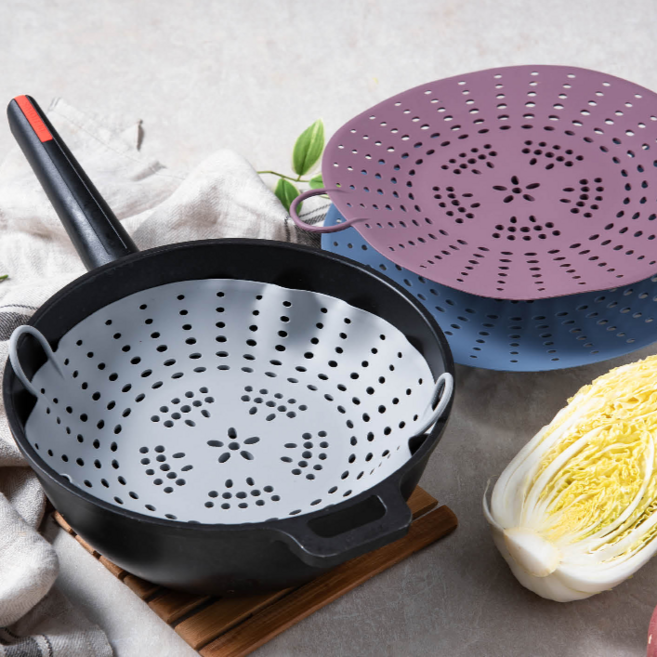 긁힘방지 국내생산 파스텔 실리콘 찜기 5발 3color, 블루, 1개