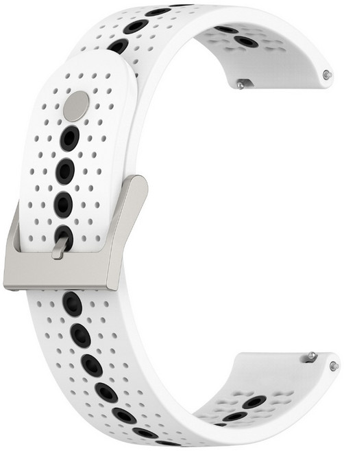 Garmin vivoactive 6 / 5 GPS 運動矽膠錶帶 20mm 腕帶, 白黑, 1個