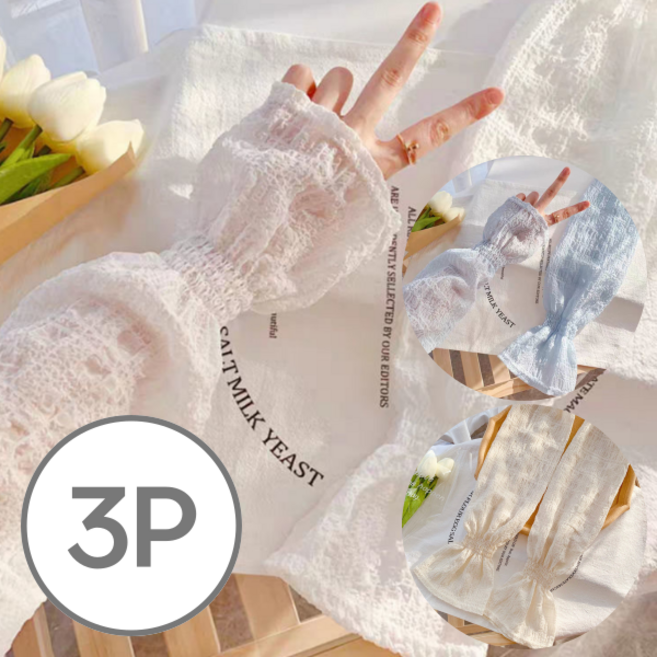 여성 레이스 팔토시 자외선 차단 여름 쿨토시 3개 세트