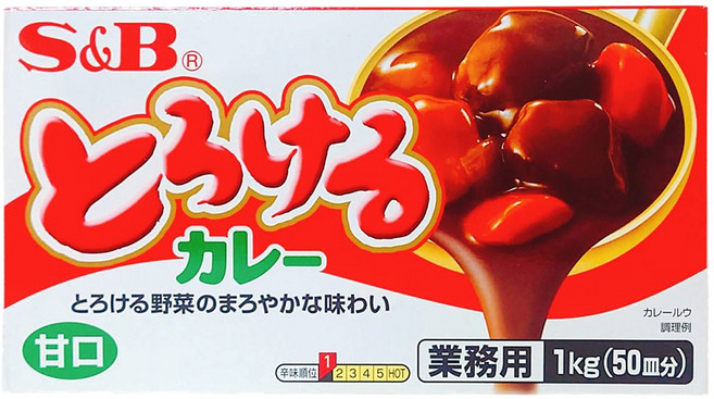 S&B 融化咖哩 溫和口味 業務用 1kg, 1個