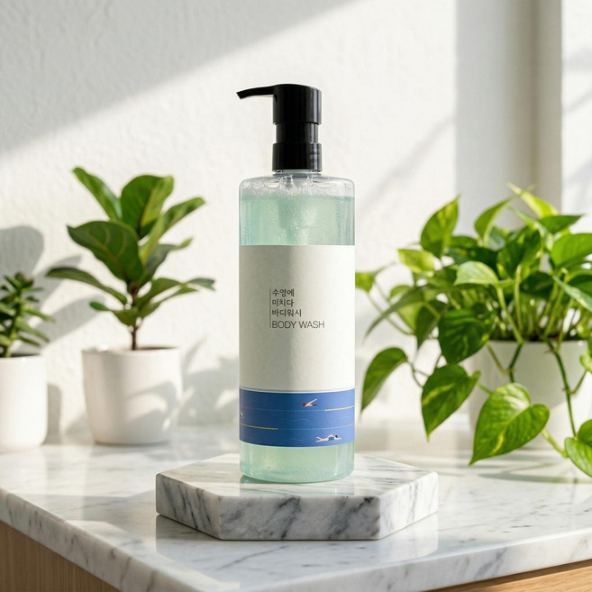 수영에 미치다 수영장 샴푸&바디워시 500ml - 수영샴푸 염소제거 샴푸(+미니어처 소분용기 제공), 샴푸&바디워시 1세트(3개월분), 1개