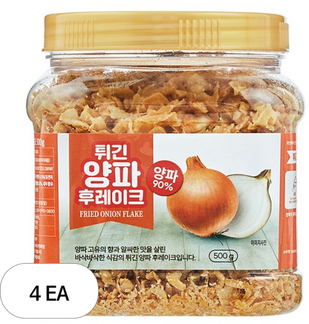 튀긴 양파 후레이크, 4개, 500g