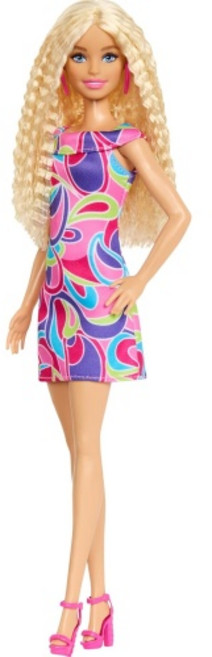 탈착식 레드 드레스와 액세서리를 착용한 내추럴 블랙 헤어의 바비 패셔니스타 인형 #221 65주년 기념 수집용 장난감, Totally Hair