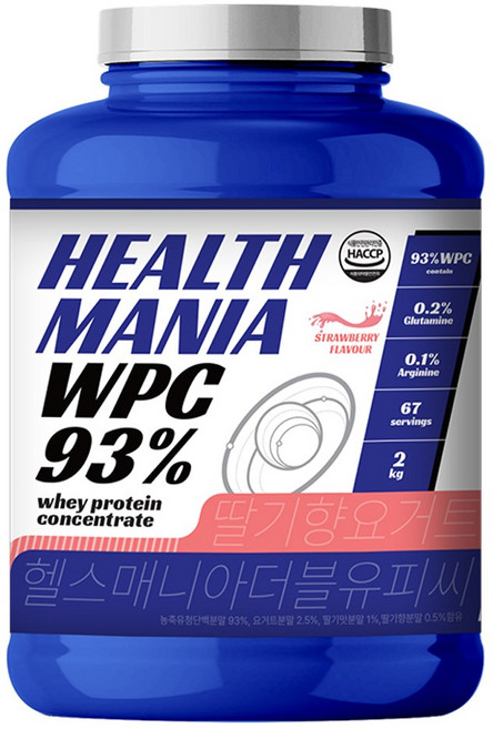헬스매니아 WPC 2kg 딸기요거트맛 프로틴(단백질), 헬스매니아연구소 단백질 보충제 헬스매니아 WPC 딸기요, 1개