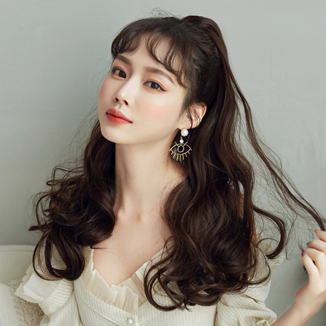 하이유니 에밀리 웨이브 포니테일 헤어피스 66cm, 1개, 라이트브라운