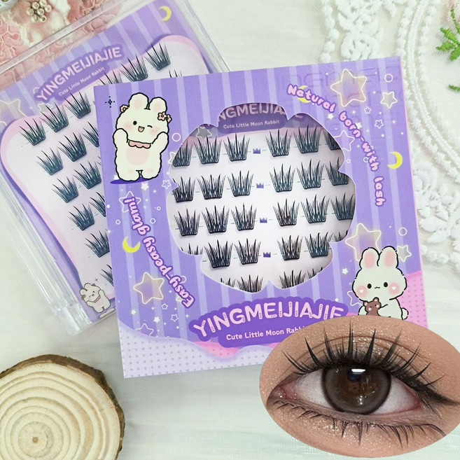 풀 필요없은 자연 속눈썹 3D인조속눈썹 세트11-13mm(다양한 스타일 가능 여성 메이크업 필수품), 6 rows of dense YFXMJ 57