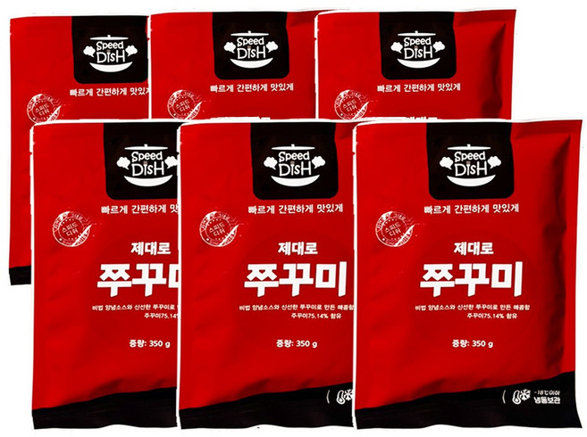 제대로 쭈꾸미볶음 350g 매운맛 (냉동), 6개