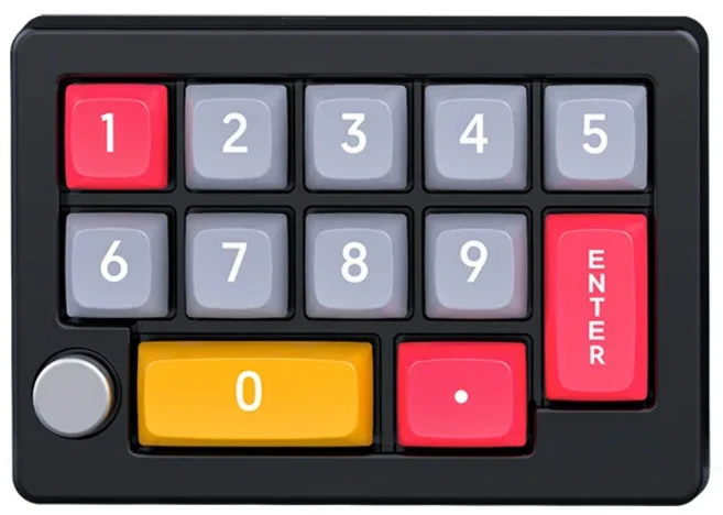 K808 숫자 키보드 사용자 정의 매크로 프로그래밍 가능 완전 핫 스왑 게임용 기계식 7 색 RGB 라이트 13, 01 빨간색 스위치, 03 Black, 적축