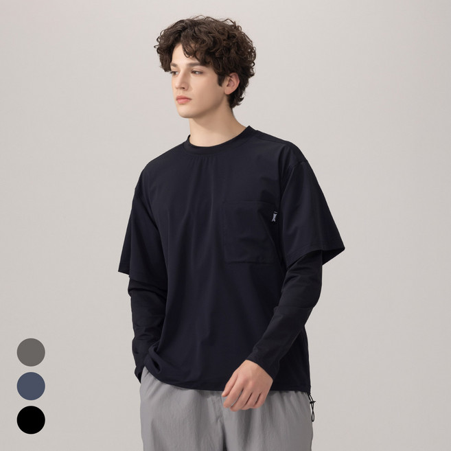 에버라스트 남자 헬스 러닝 티셔츠 기능성 레이어드 라운드티